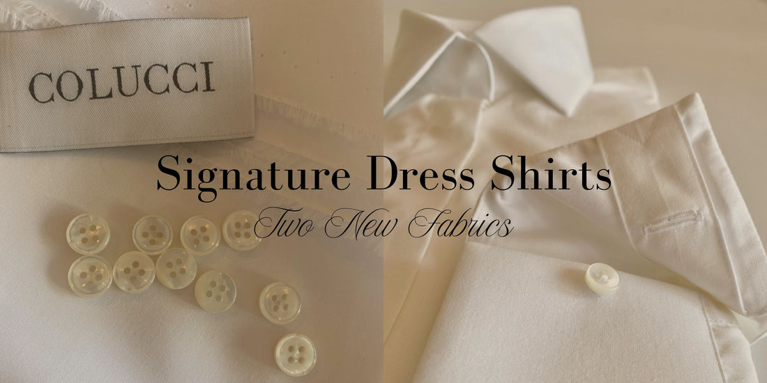 Discover COLUCCI’s Signature Dress Shirts in Silk Pearl Satin Crepe and Egyptian Cotton Poplin