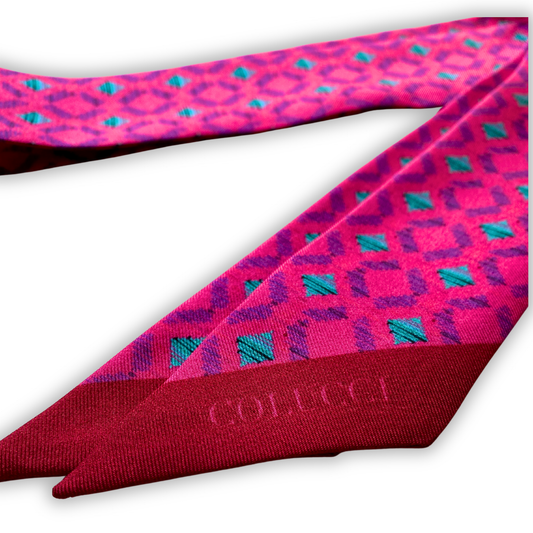 Fuchsia & Teal Sinatra Silk Twilly