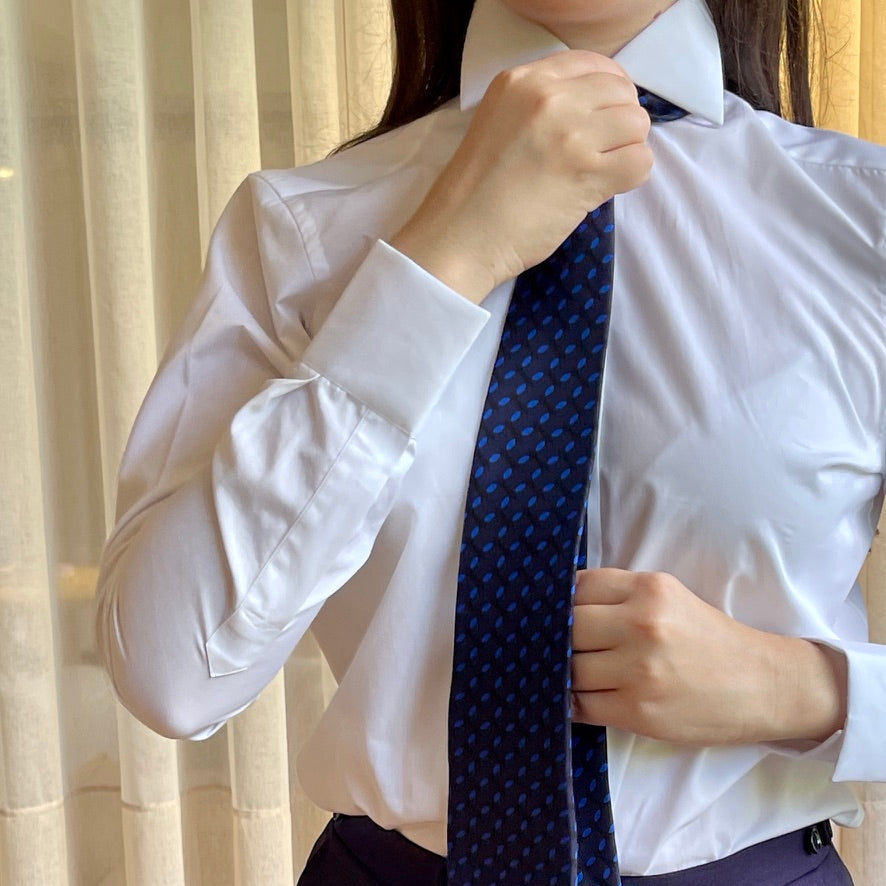 Navy & Blue Monogram Silk Tie