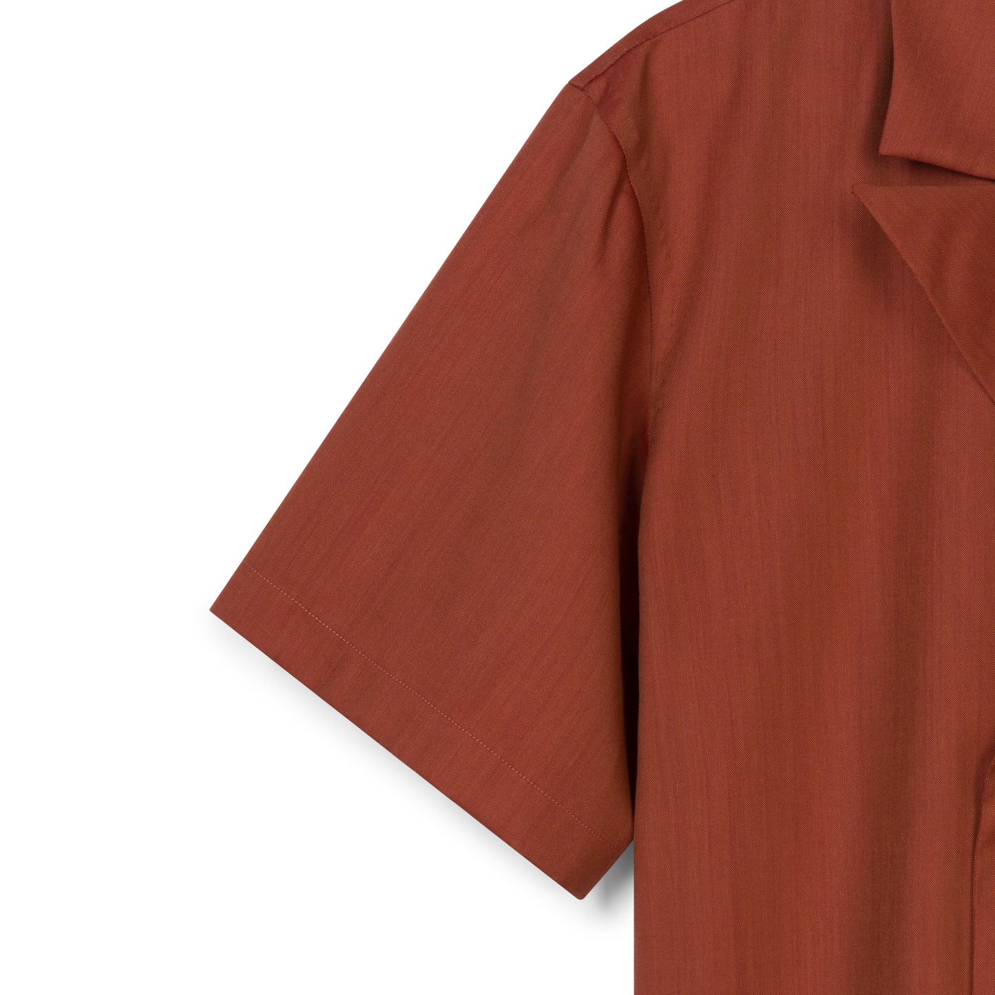 Exclusive brown mohair double-breasted bowling shirt by COLUCCI, crafted from the finest wool mohair and tailored by Savile Row bespoke shirt makers, featuring a boxy fit, wide lapels, and 1950s-inspired design with only six shirts made.