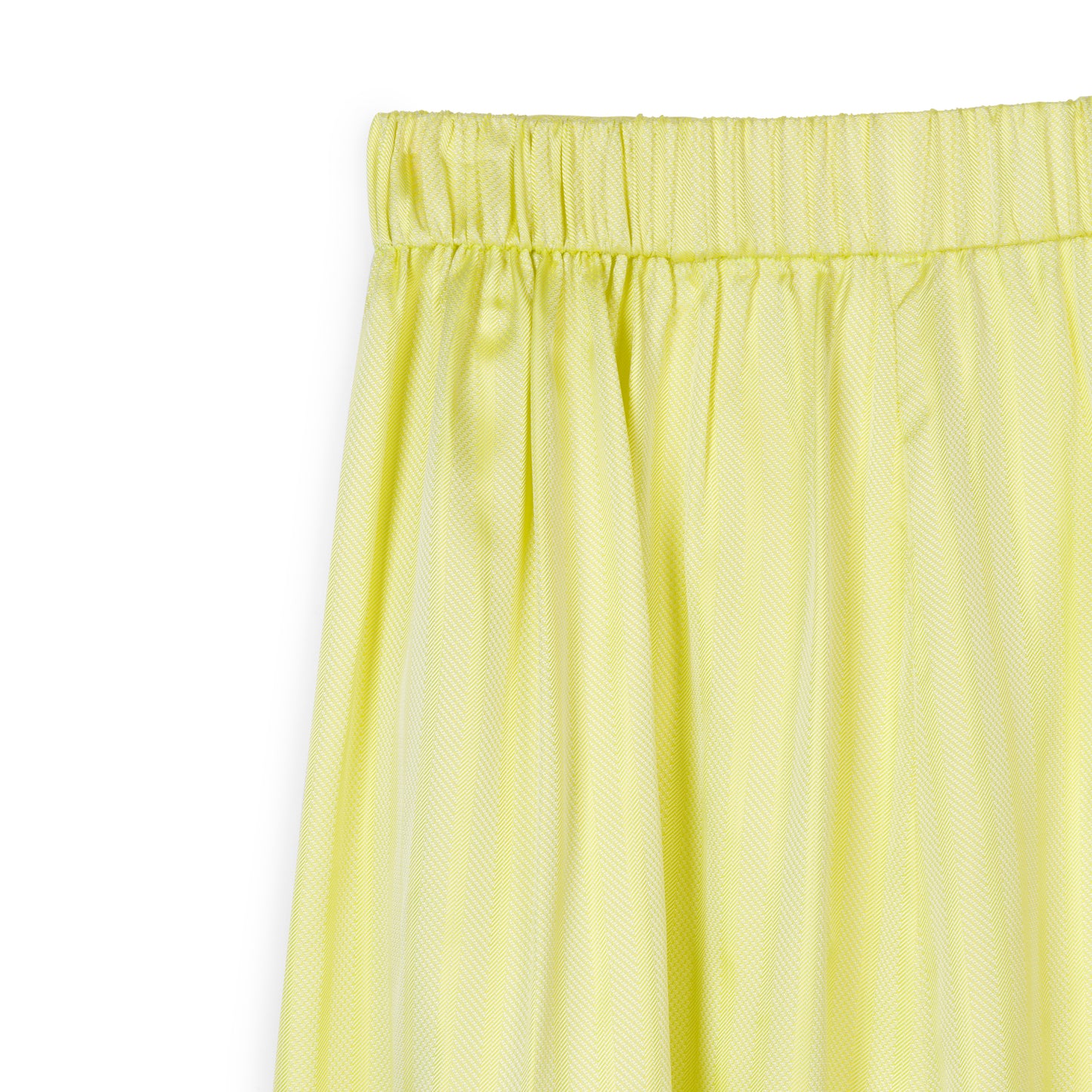 Palazzo trousers by COLUCCI, inspired by 1930s beach pyjamas, featuring a wide draping leg, high-waisted flat-front silhouette, and discreet side elastic waistband for comfort. Available in three eye-catching colours, crafted from designer deadstock fabrics for day-to-night elegance.