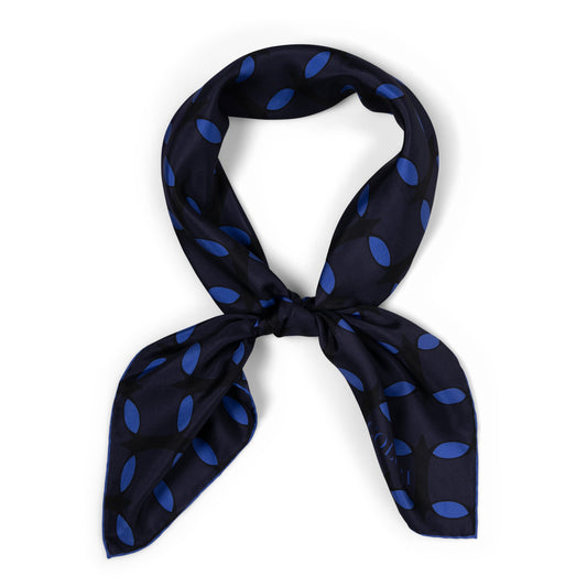 Navy & Blue Monogram Silk Scarf