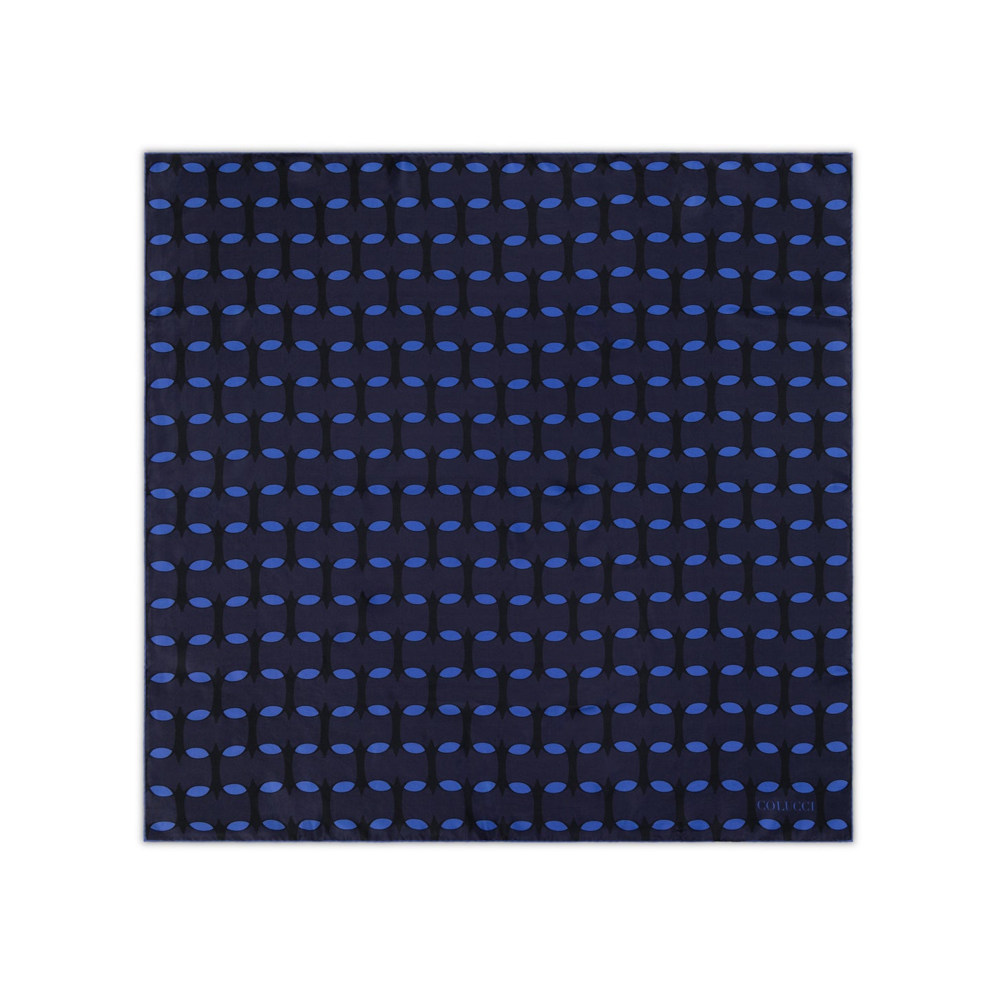 Navy & Blue Monogram Silk Scarf