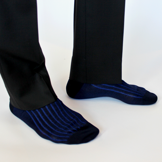 Navy & Blue Cotton Dress Socks
