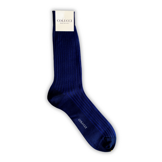 Navy & Blue Cotton Dress Socks