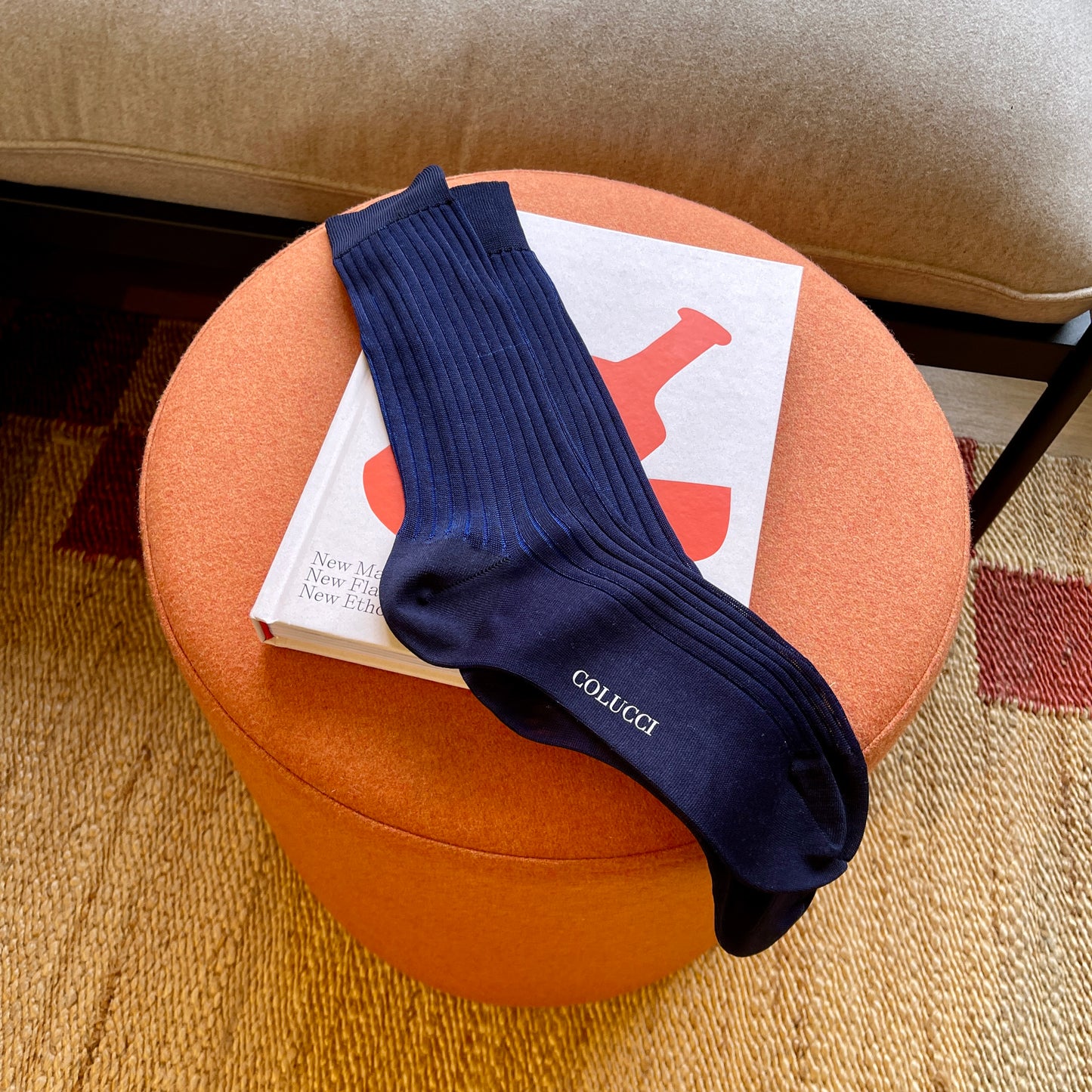 Navy & Blue Cotton Dress Socks