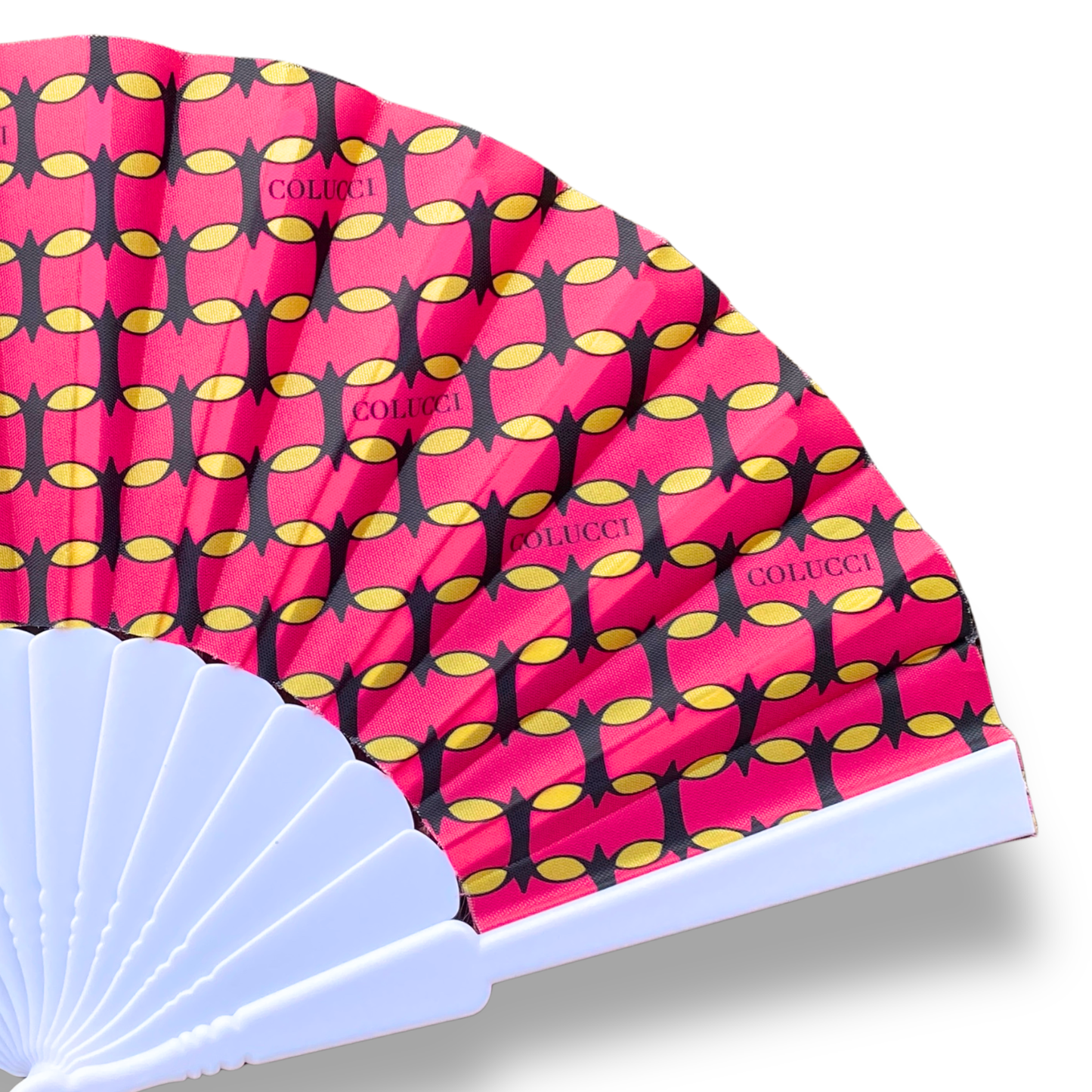 Pink & Yellow Monogram Hand Fan