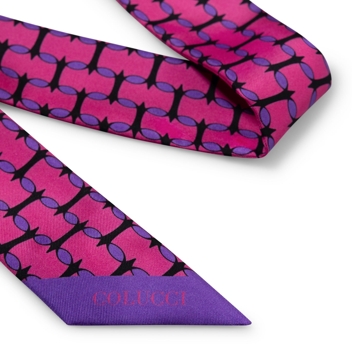 Pink & Purple Monogram Silk Twilly
