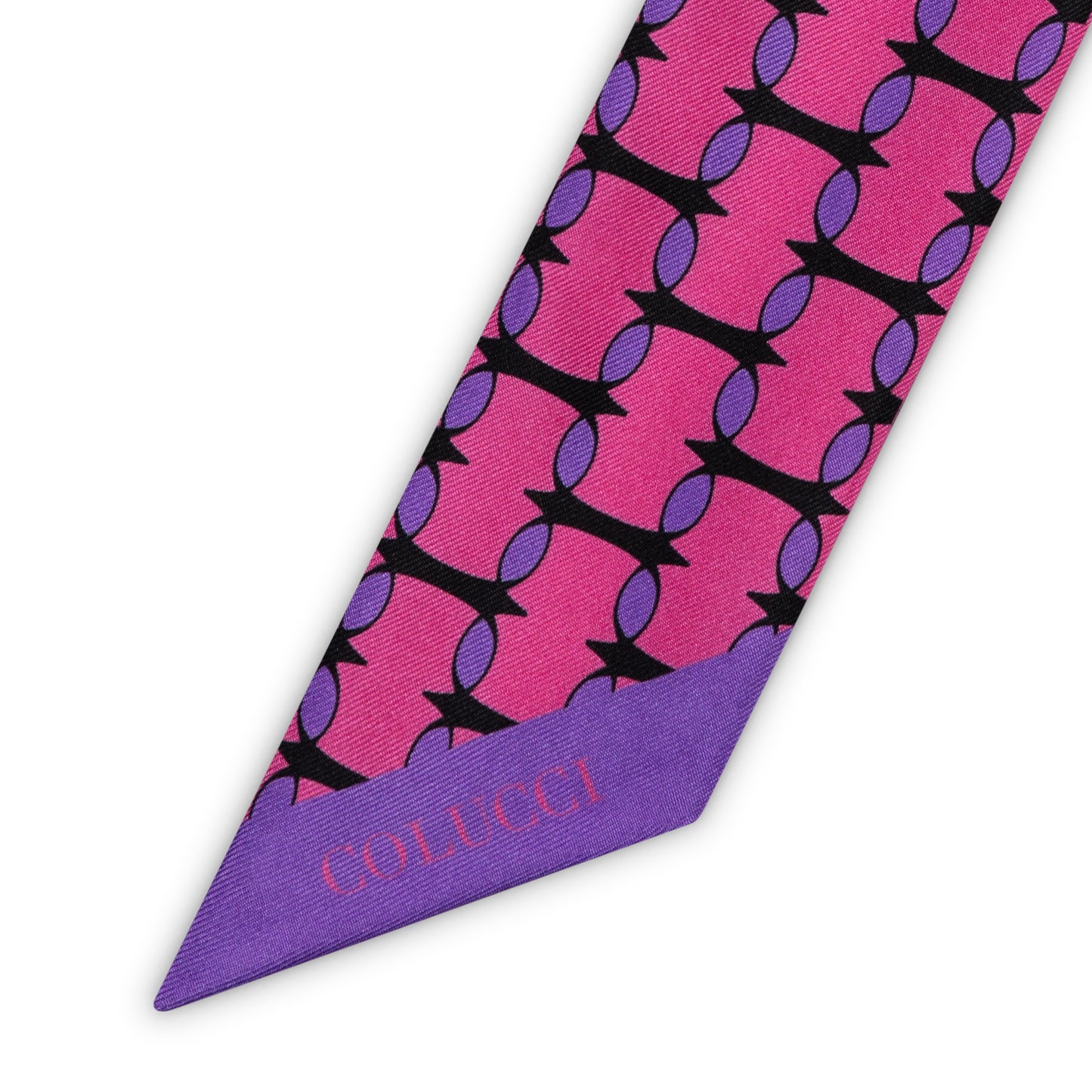 Pink & Purple Monogram Silk Twilly