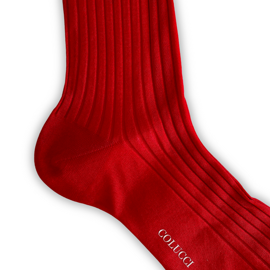 Red Cotton Dress Socks