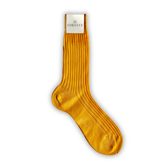 Yellow Cotton Dress Socks
