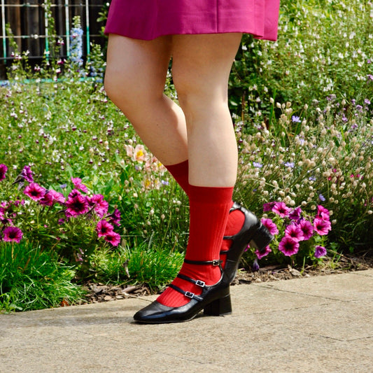 Red Cotton Dress Socks