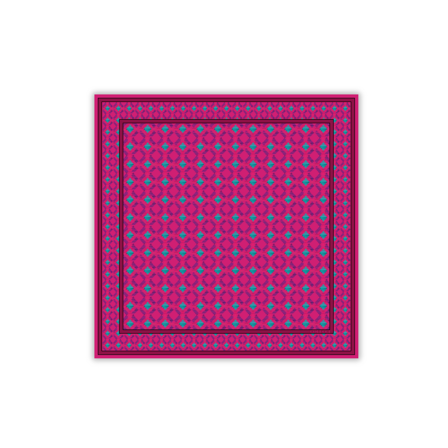 Fuchsia & Teal Sinatra Silk Pocket Square