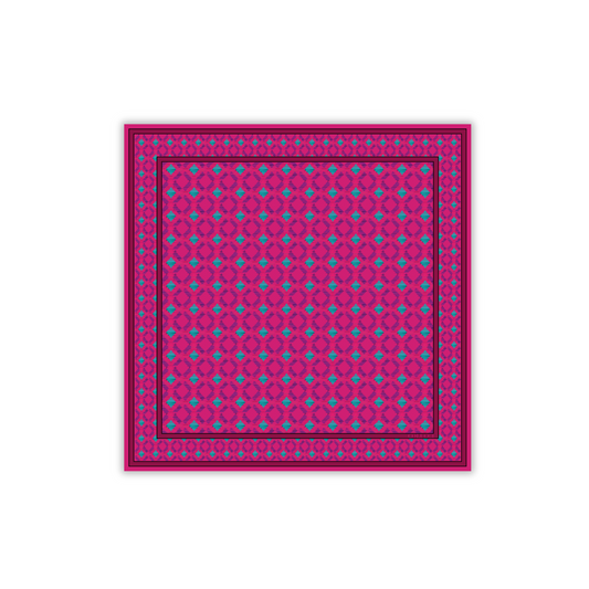 Fuchsia & Teal Sinatra Silk Pocket Square