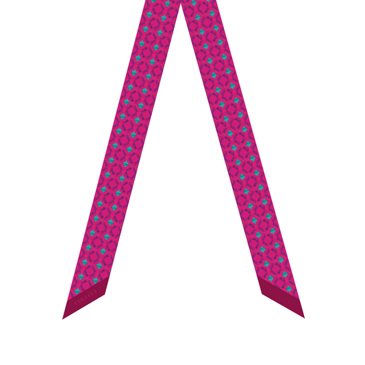 Fuchsia & Teal Sinatra Silk Twilly