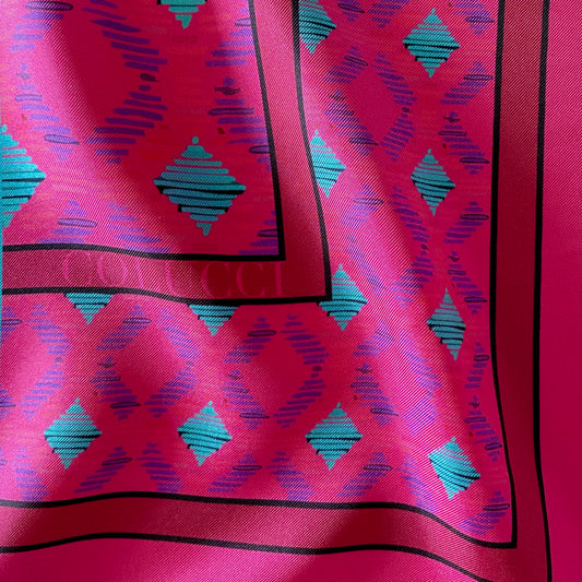 Fuchsia & Teal Sinatra Silk Pocket Square