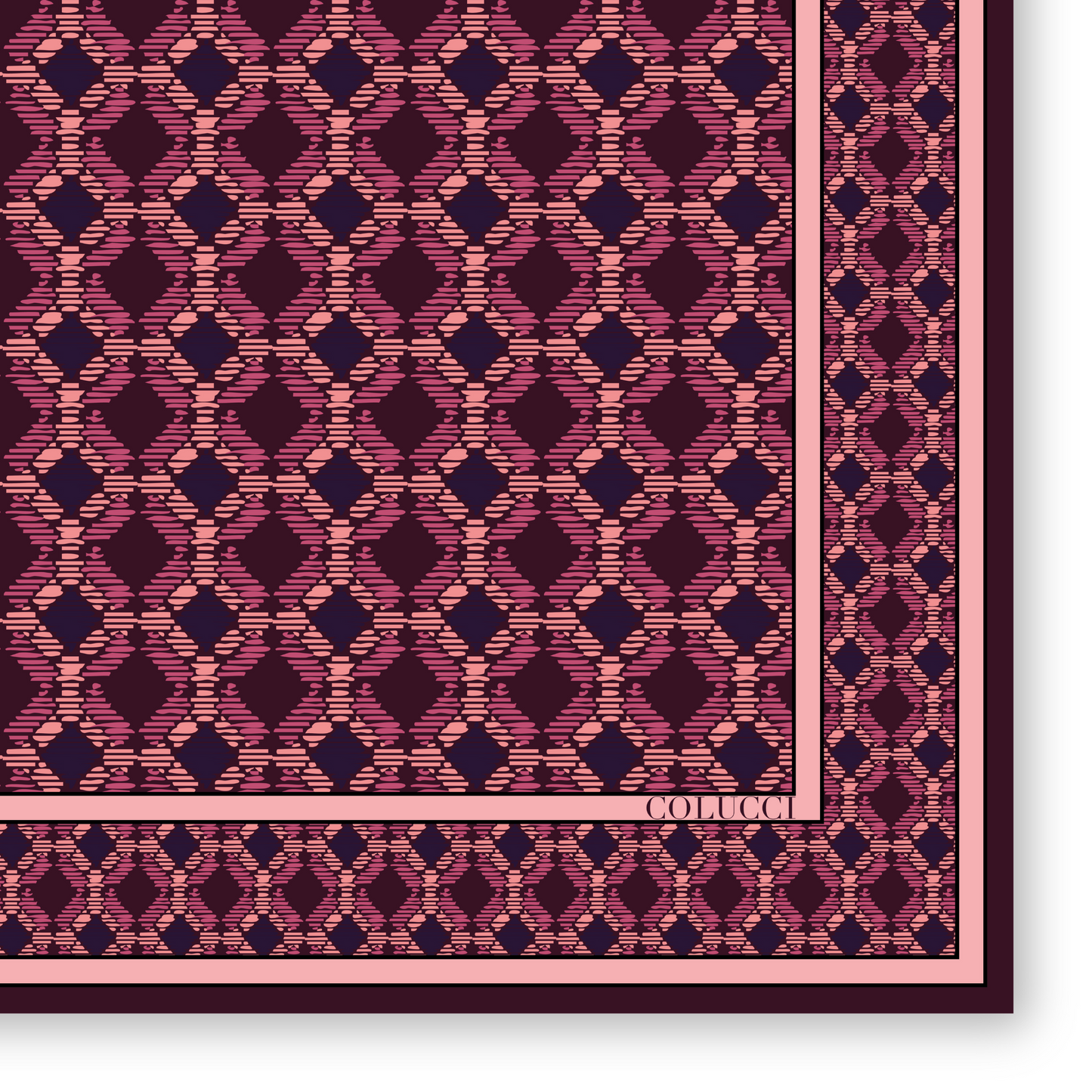 Maroon & Blush Sinatra Silk Scarf