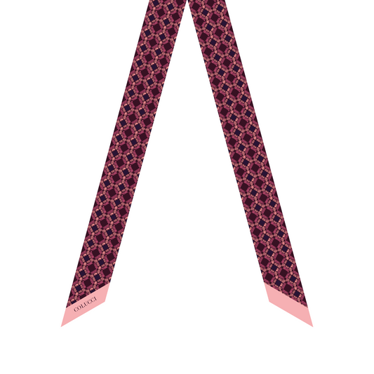 Maroon & Blush Sinatra Silk Twilly