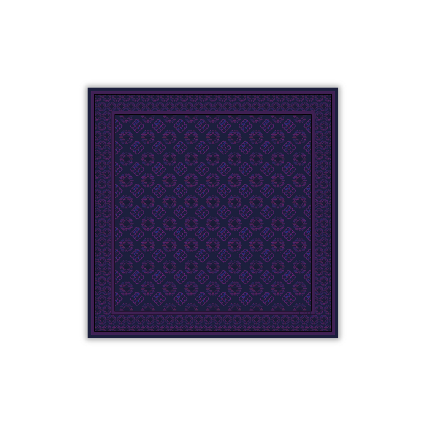 Navy & Purple Duet Silk Pocket Square