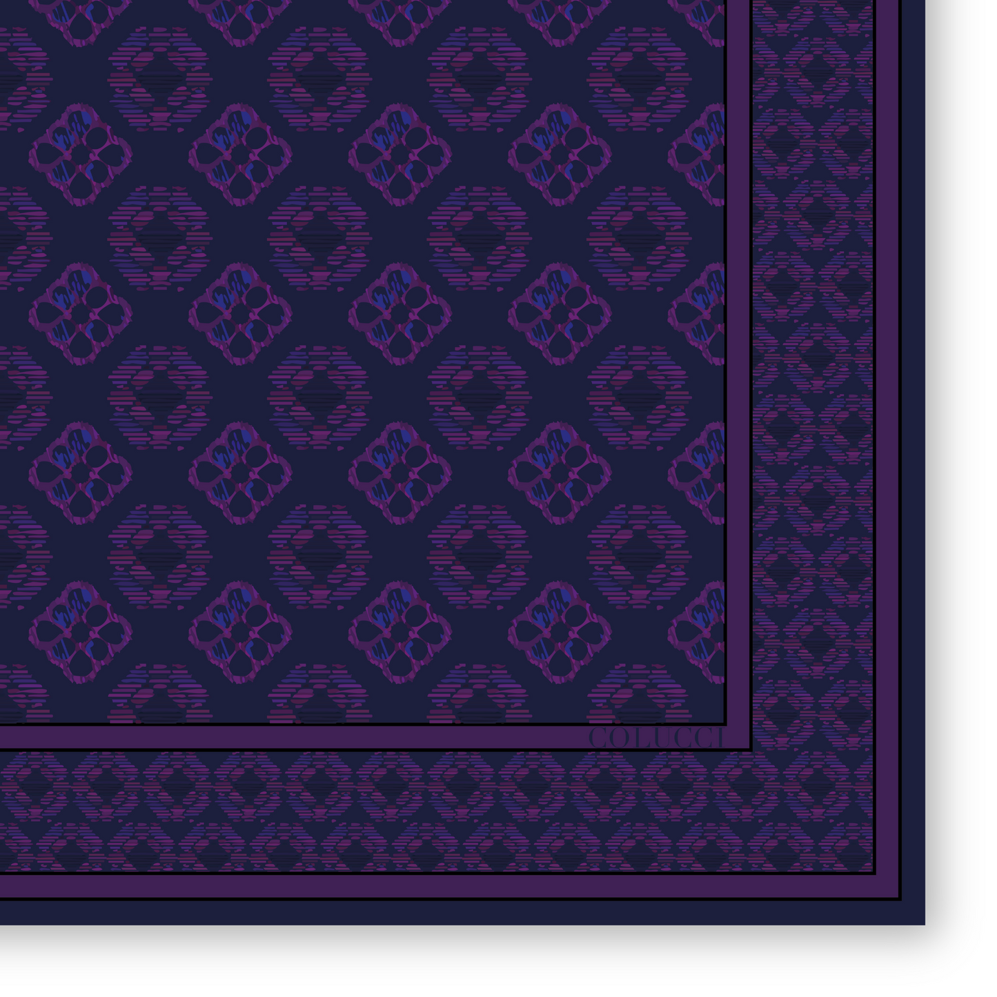 Navy & Purple Duet Silk Pocket Square