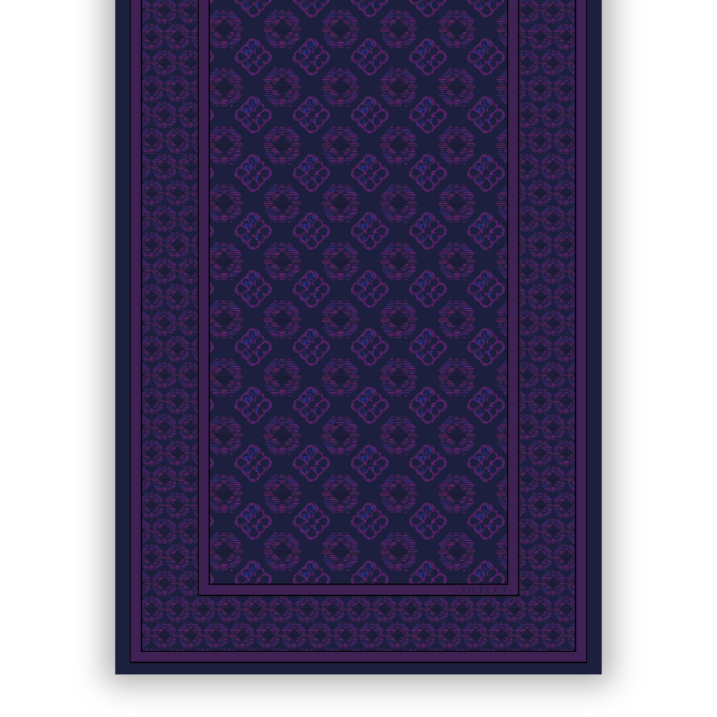 Navy & Purple Duet Wool Shawl