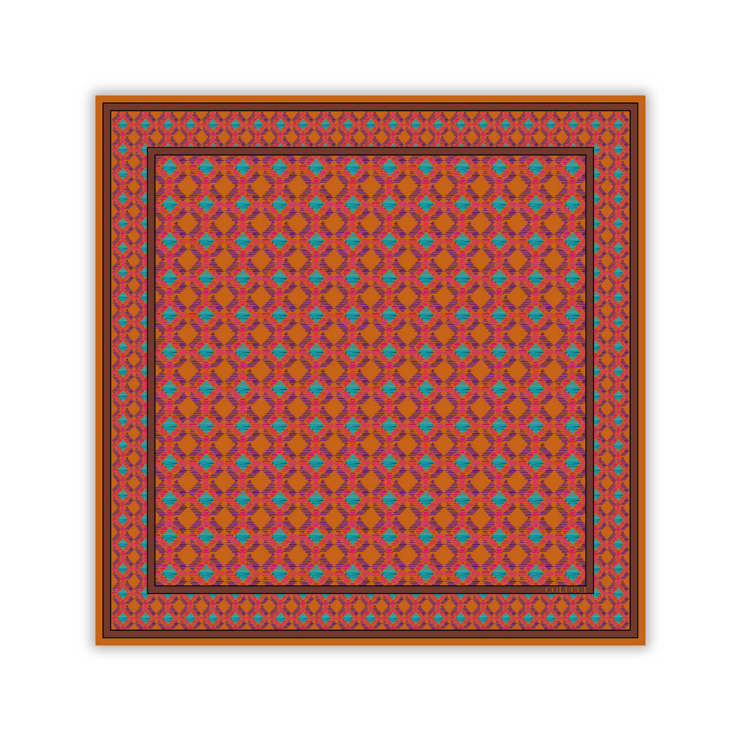 Orange & Brown Sinatra Silk Scarf