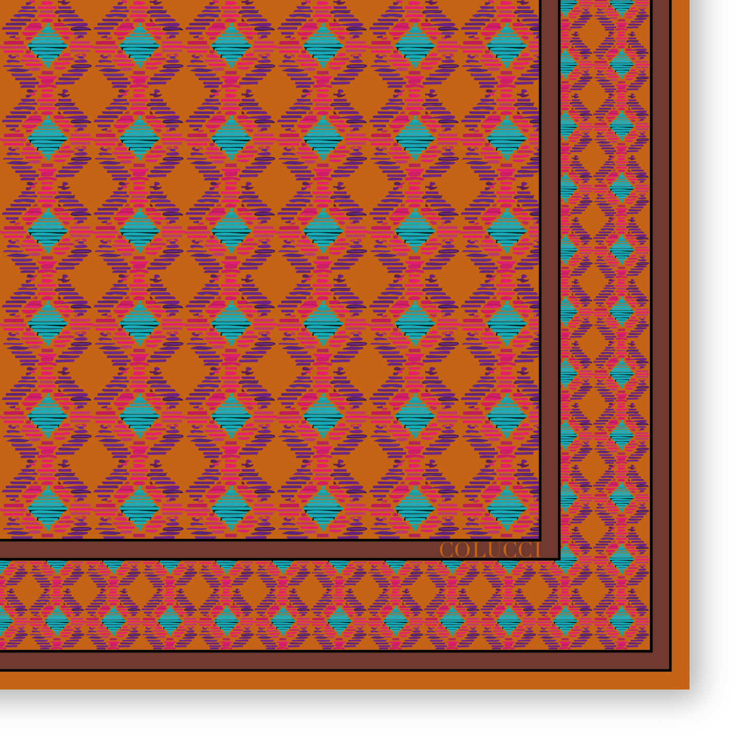 Orange & Brown Sinatra Silk Scarf