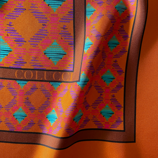 Orange & Brown Sinatra Silk Scarf