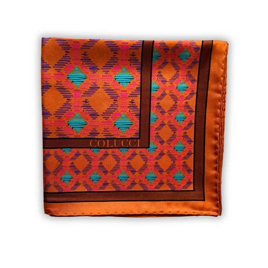 Orange & Brown Sinatra Silk Scarf