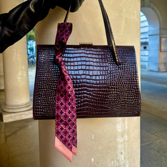 Maroon & Blush Sinatra Silk Twilly