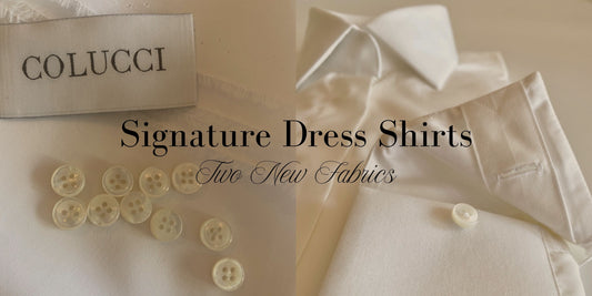 Discover COLUCCI’s Signature Dress Shirts in Silk Pearl Satin Crepe and Egyptian Cotton Poplin