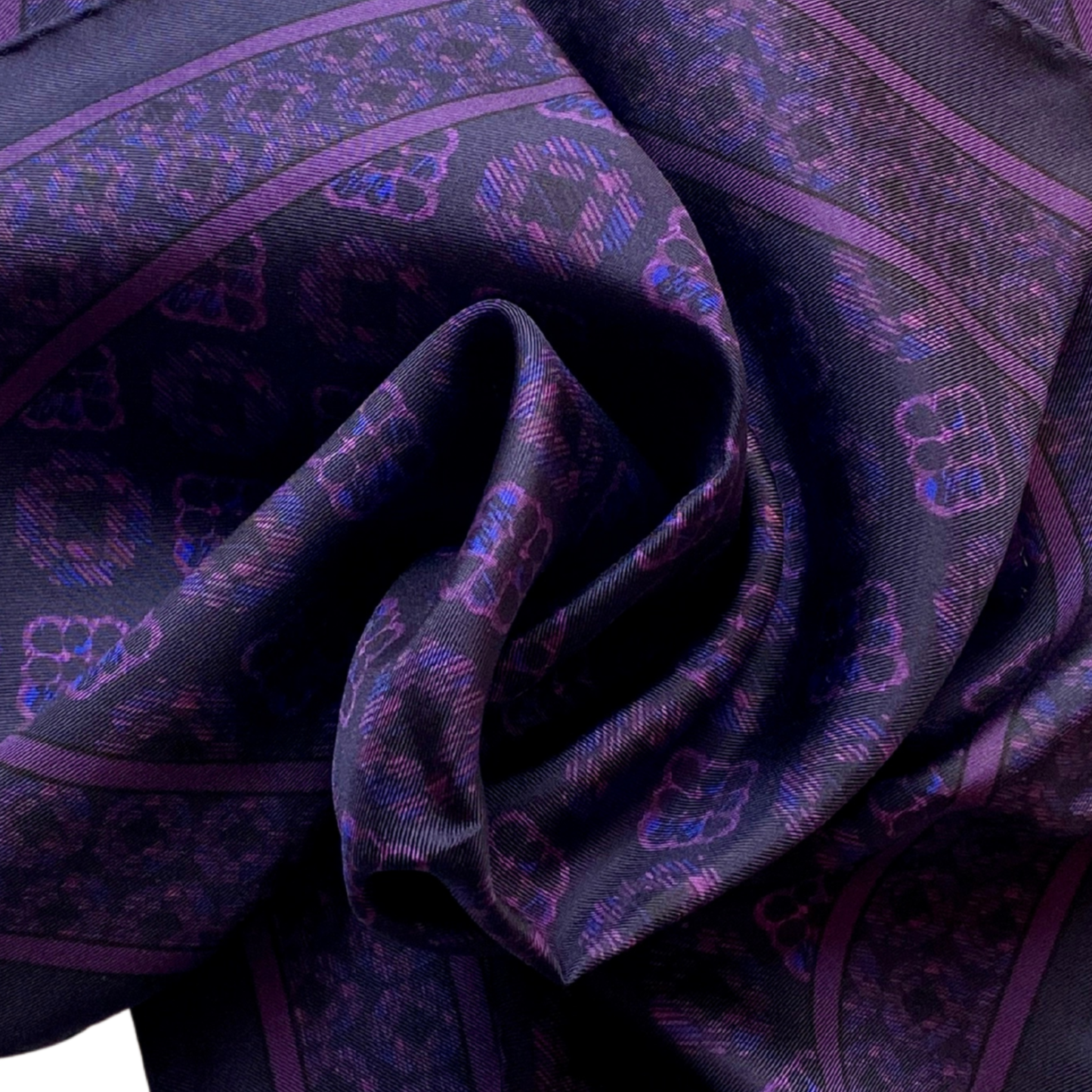 Navy & Purple Duet Silk Pocket Square