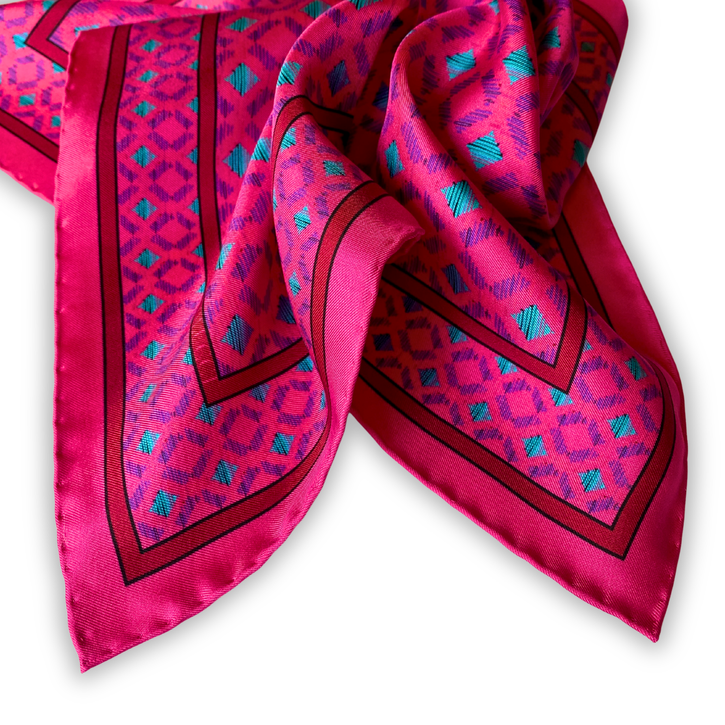Fuchsia & Teal Sinatra Silk Pocket Square