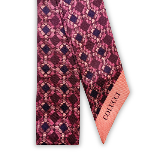 Maroon & Blush Sinatra Silk Twilly