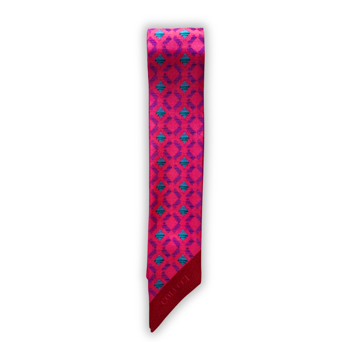 Fuchsia & Teal Sinatra Silk Twilly