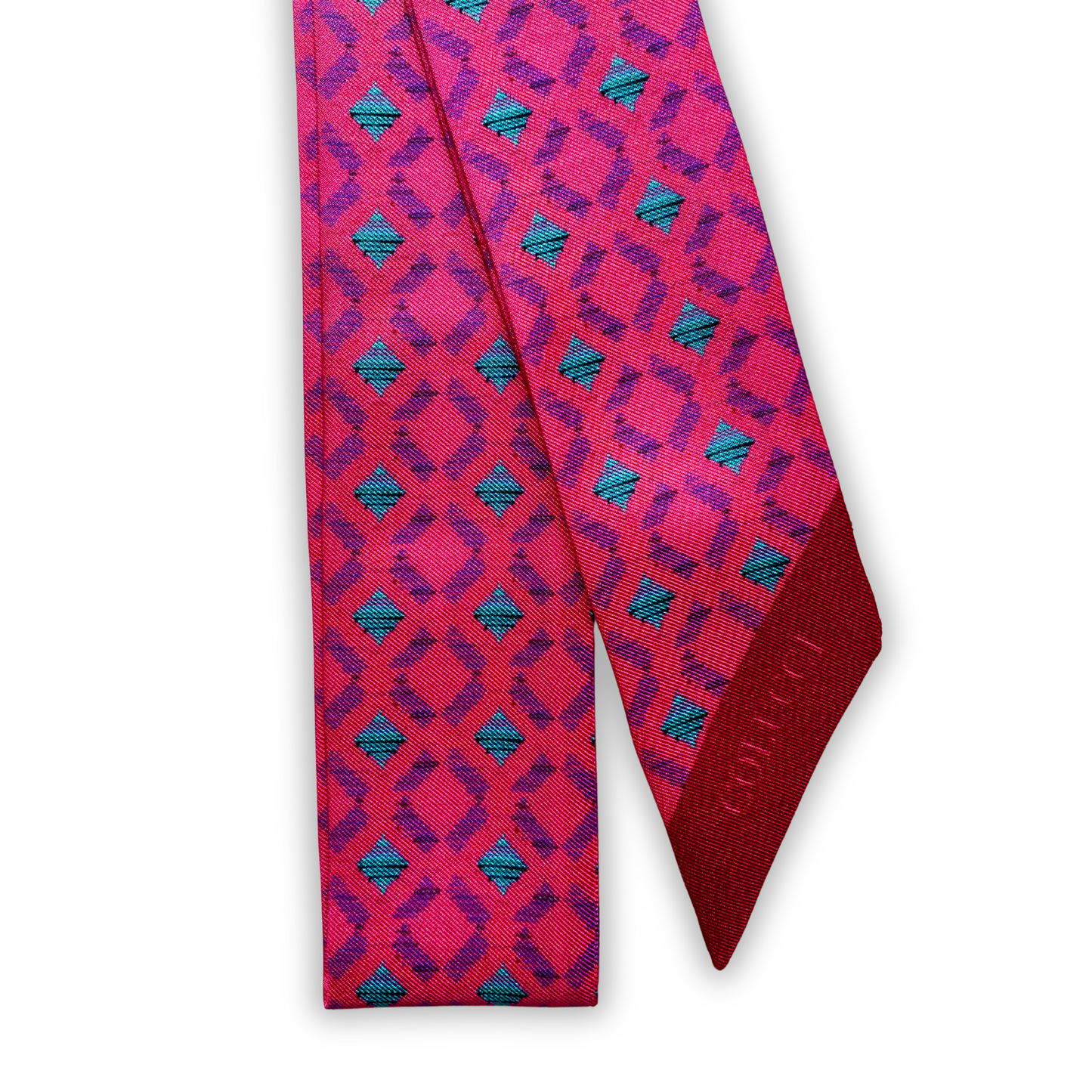 Fuchsia & Teal Sinatra Silk Twilly