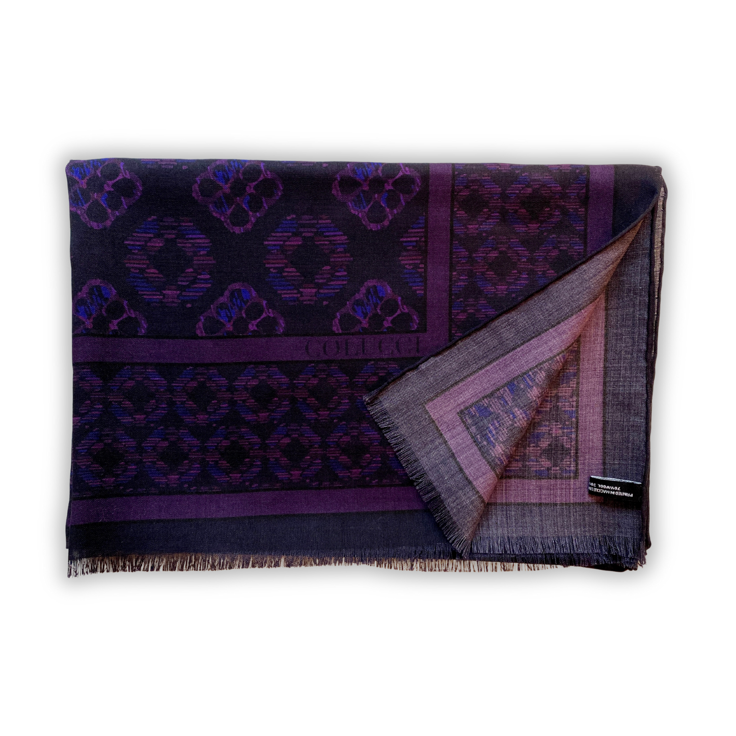 Navy & Purple Duet Wool Shawl