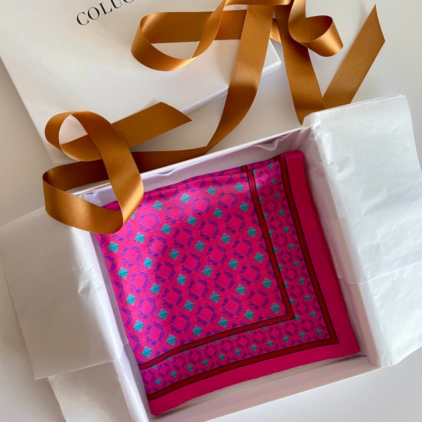 Fuchsia & Teal Sinatra Silk Pocket Square