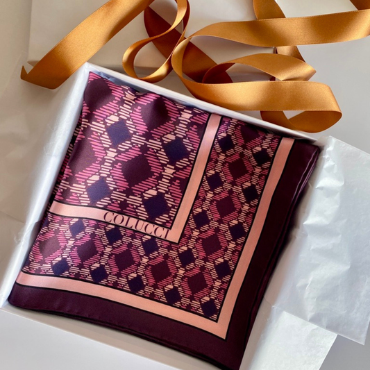 Maroon & Blush Sinatra Silk Scarf