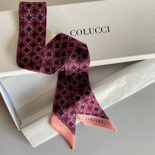 Maroon & Blush Sinatra Silk Twilly