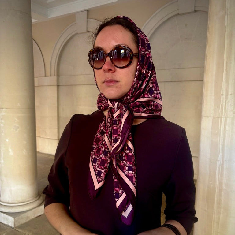 Maroon & Blush Sinatra Silk Scarf