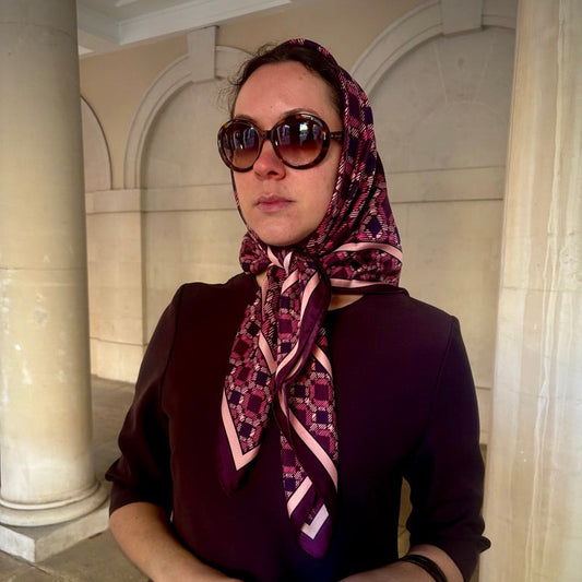 Maroon & Blush Sinatra Silk Scarf