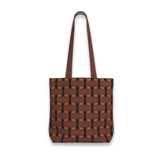 Brown & Orange Monogram Tote Bag