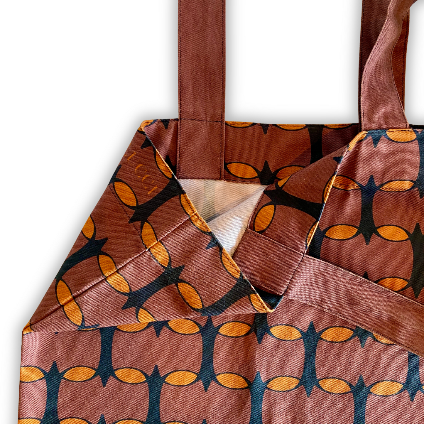 Brown & Orange Monogram Tote Bag