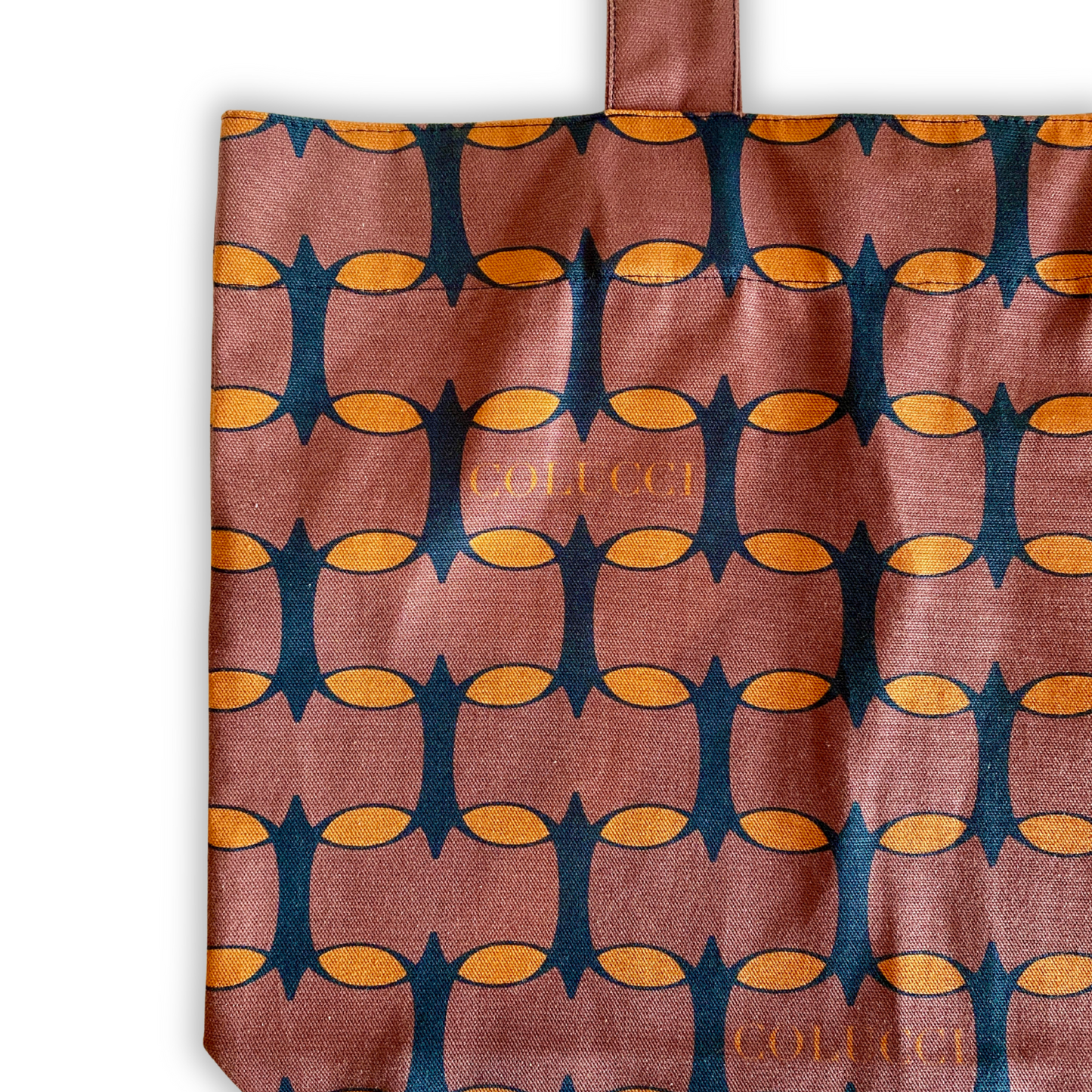 Brown & Orange Monogram Tote Bag