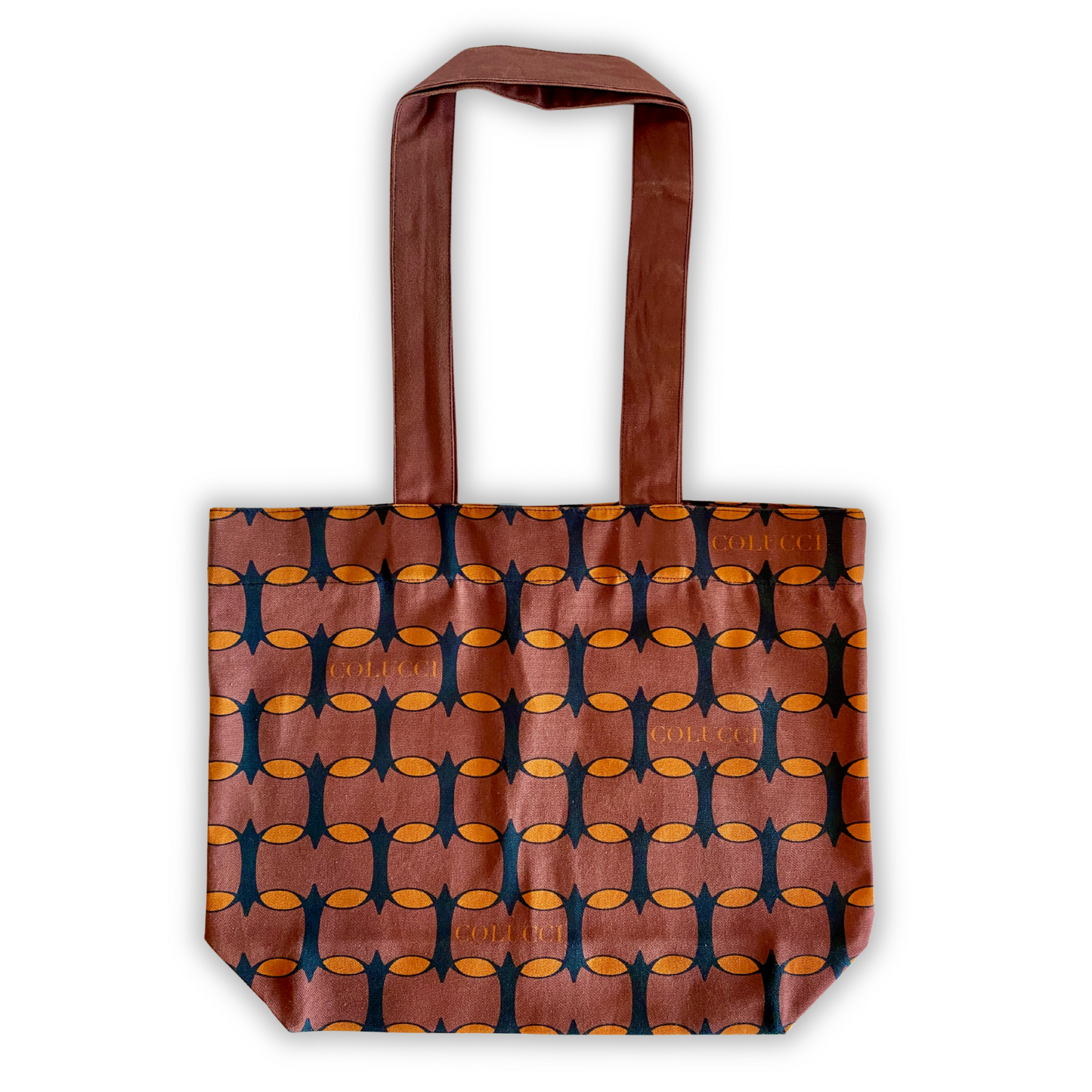Brown & Orange Monogram Tote Bag