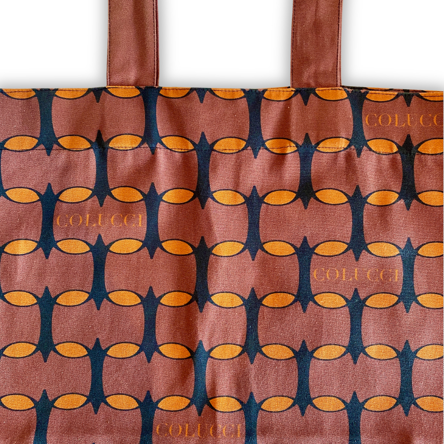 Brown & Orange Monogram Tote Bag