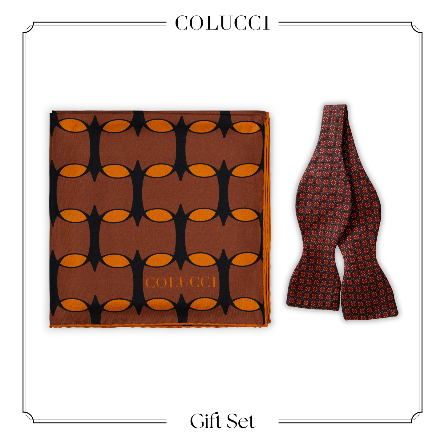 Brown Scarf & Bow Tie Gift Set