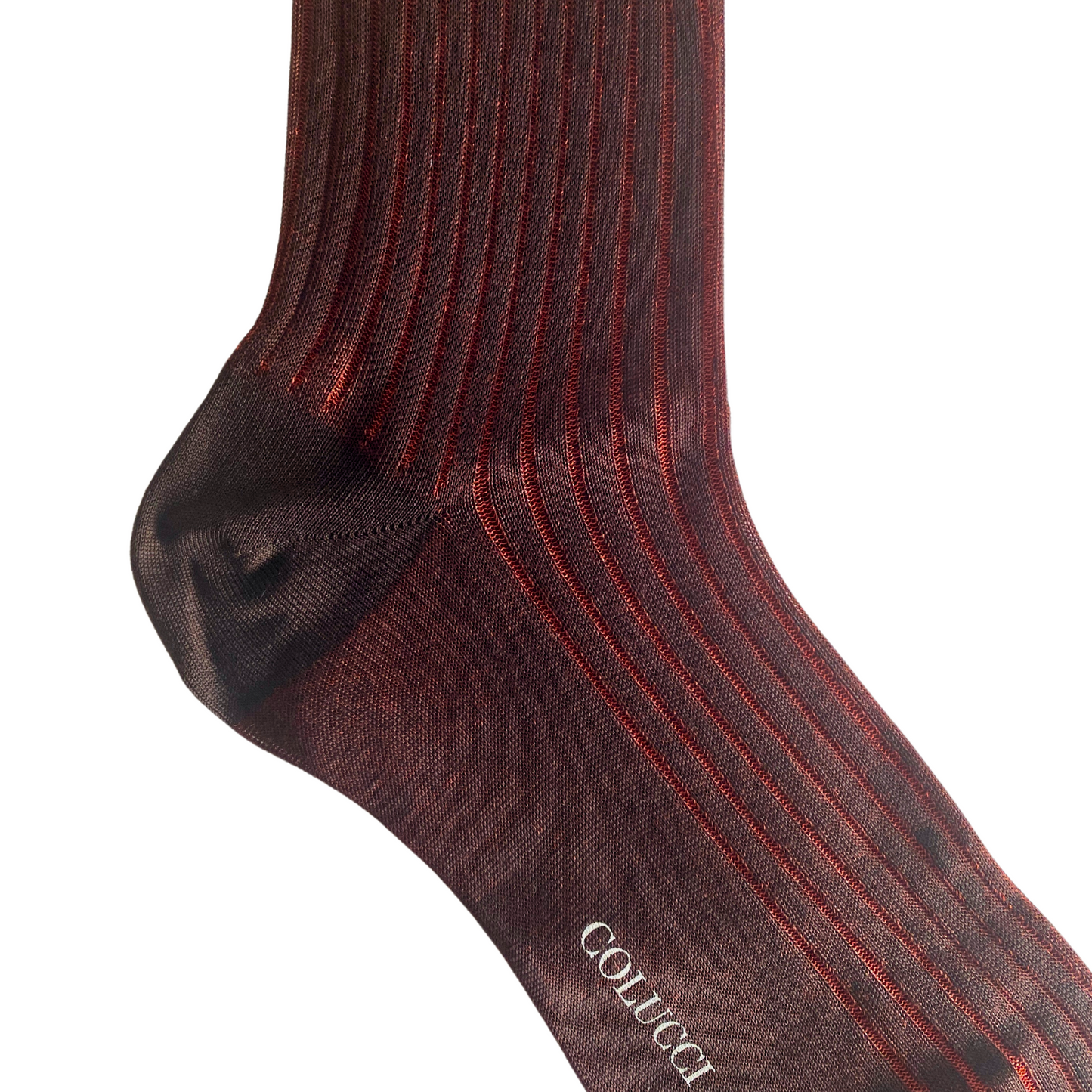 Brown & Orange Cotton Dress Socks