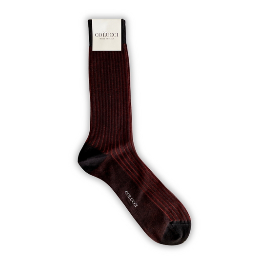 Brown & Orange Cotton Dress Socks
